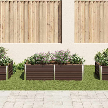Jardinera Elevada De Acero Galvanizado Marrón 160x80x45 Cm_2