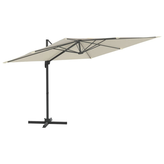 Vidaxl Sombrilla Jardín Voladiza Palo Aluminio Blanco Arena 300x300 Cm_0