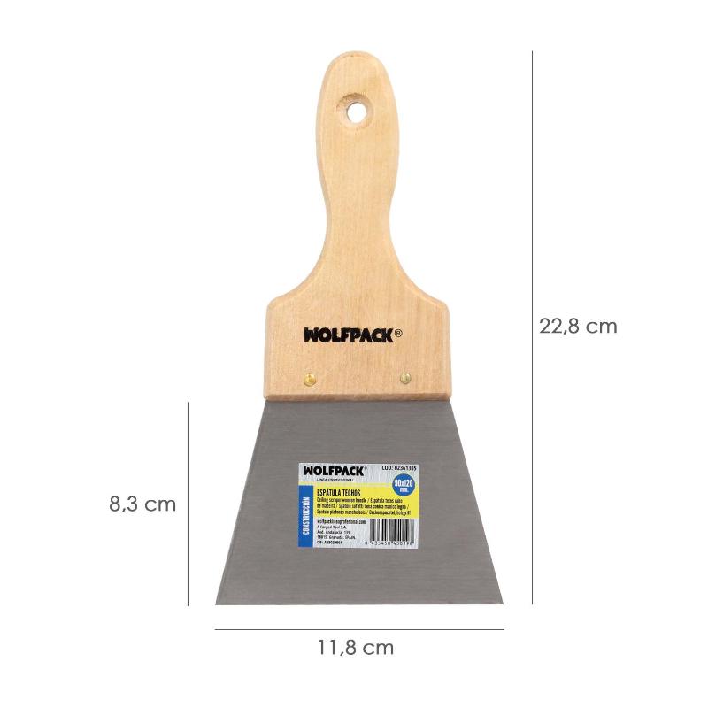 Espatula Techos Mango Madera Hoja Acero 90 X 120 Mm. Espatula Yeso, Espatula Pintor, Espatula Masillas, Espatula Pladur, Etc._1