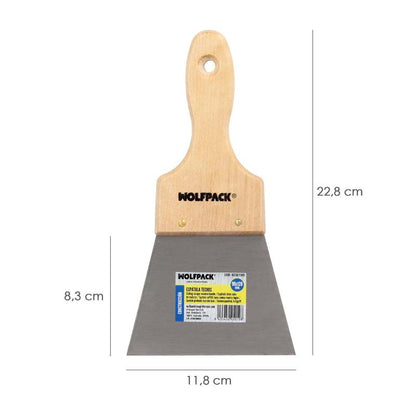 Espatula Techos Mango Madera Hoja Acero 90 X 120 Mm. Espatula Yeso, Espatula Pintor, Espatula Masillas, Espatula Pladur, Etc._1