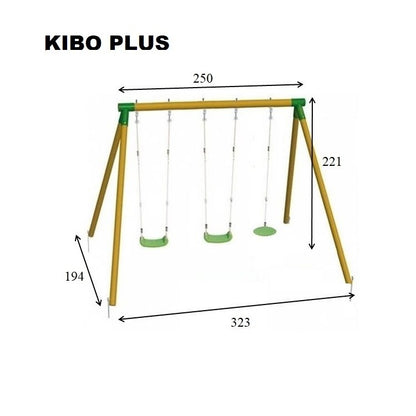 Columpio Doble De Madera Redonda Masgames Kibo Xl Plus._2