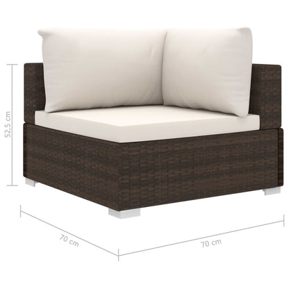 Vidaxl Set Muebles De Jardín 6 Piezas Y Cojines Ratán Sintético Marrón_2
