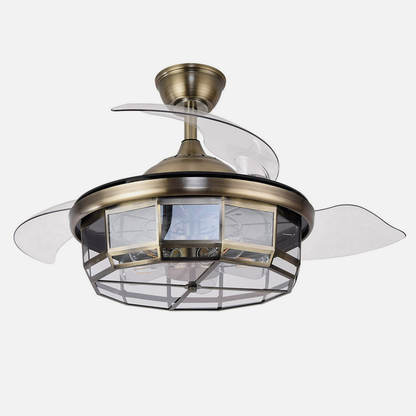 Ventilador Dc Tornado Cuero 5xe27 107d 3aspas Desplegables 6velocidades C/remoto Y Temporizador_2