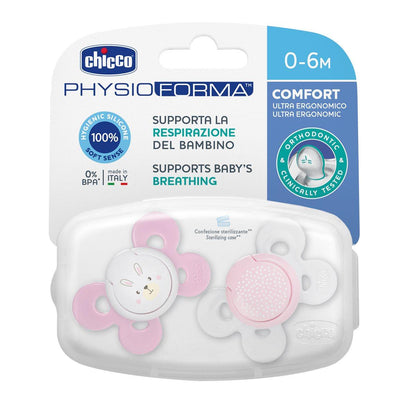 Chupeta de silicone Physio Comfort 0-6m 2 unidades sortidas Chicco