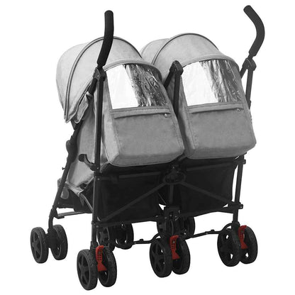 Vidaxl Carrito Para Gemelos De Acero Gris Claro_3