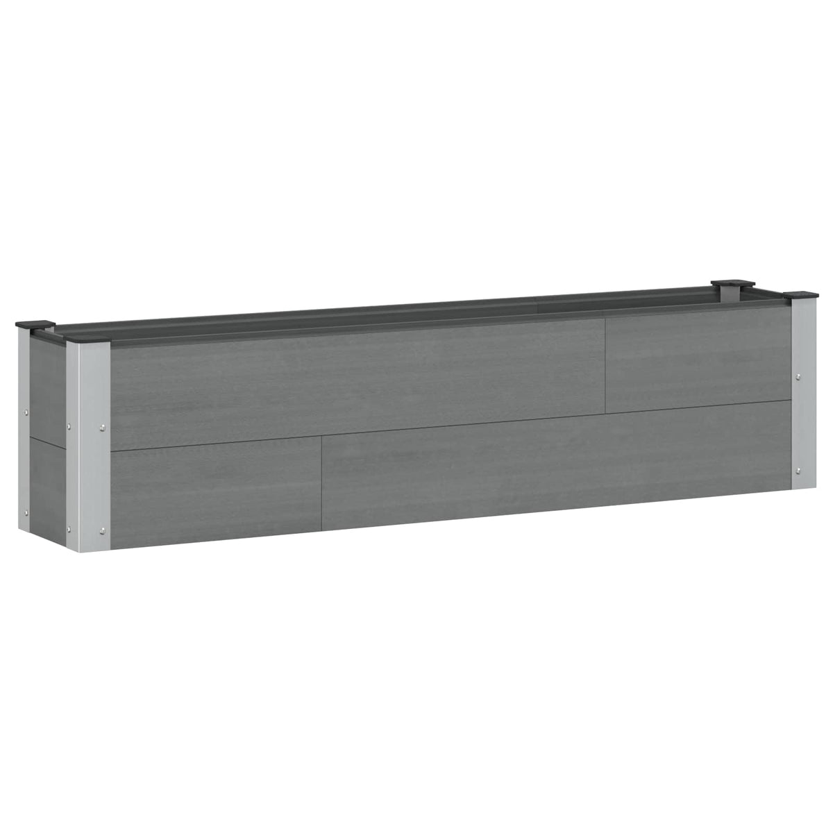 Arriate Elevado Gris 150 X 30 X 36 Cm Wpc Y Aluminio_0