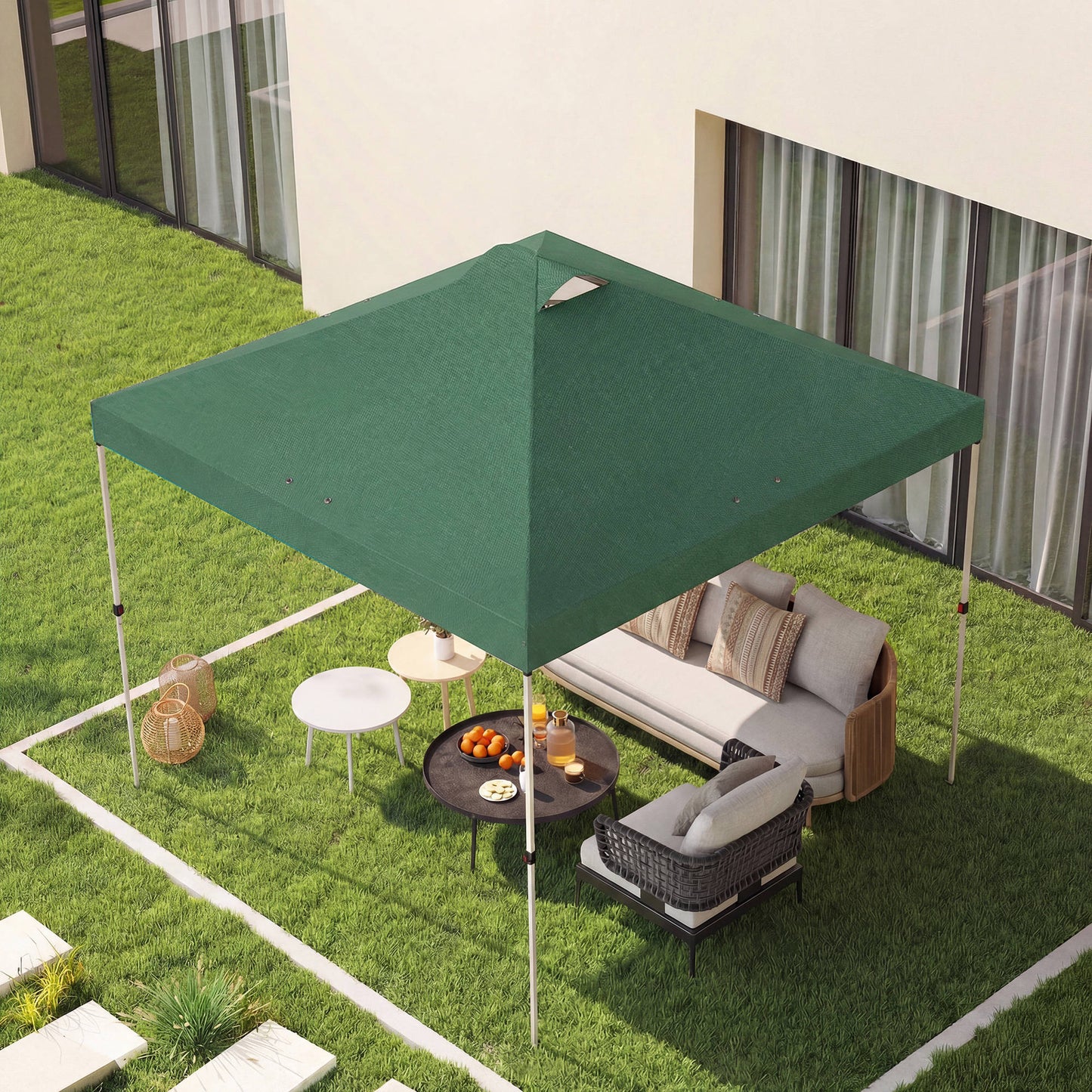 Outsunny Toldo De Pérgola De Recambio 3x3 M Anti-uv50+ Impermeable Verde_3