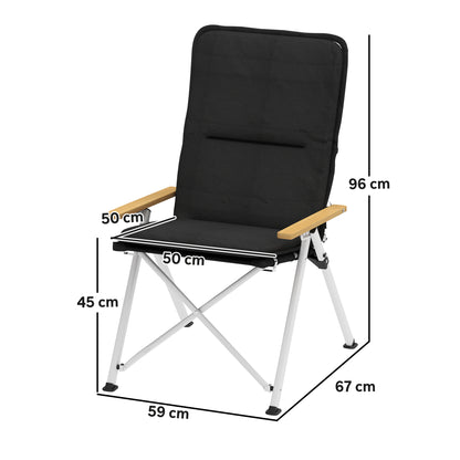 Outsunny 2 Sillas De Camping Plegables De Aluminio Con Respaldo Ajustable Negro_2