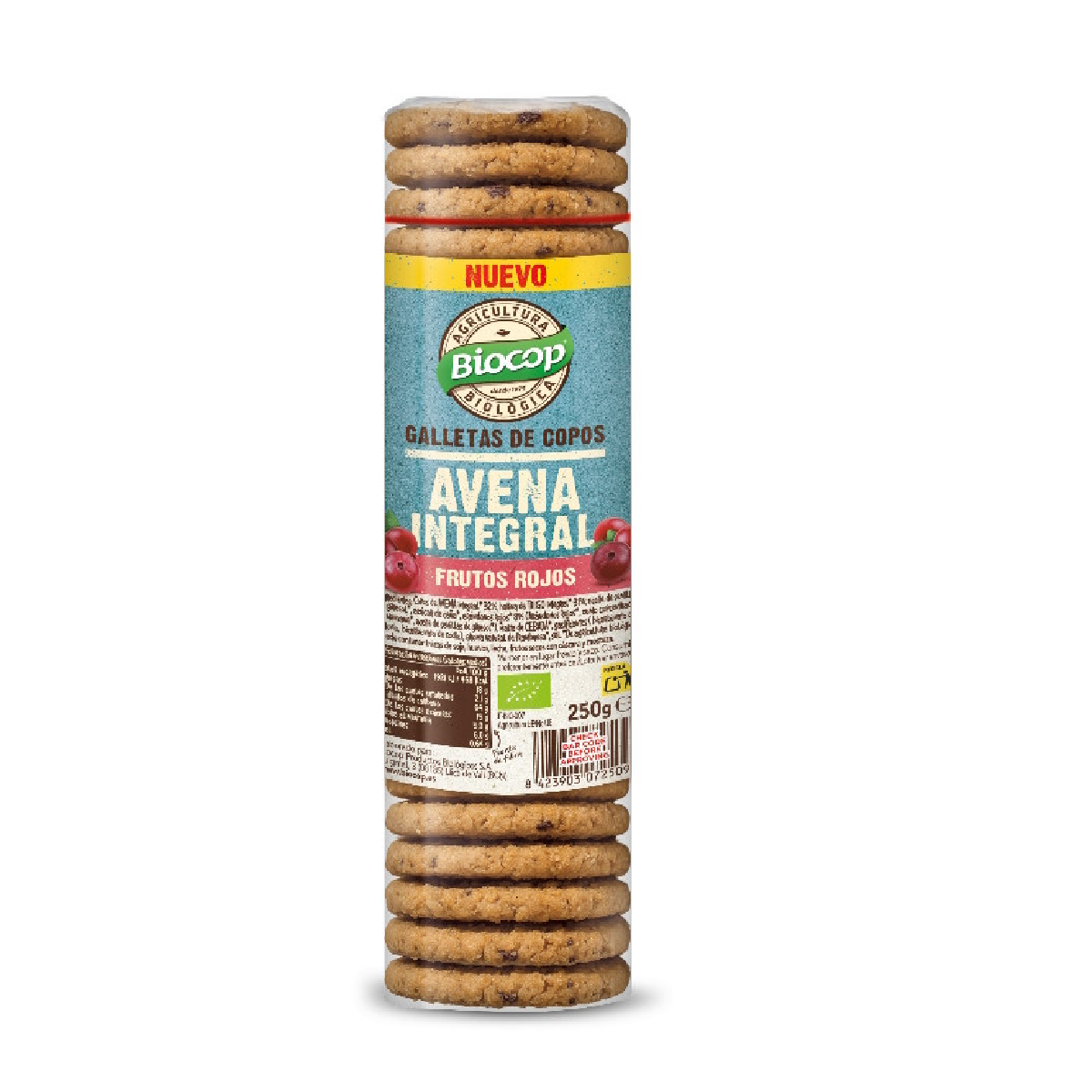 Bolachas de Aveia Integral com Frutos Vermelhos Biocop 250g