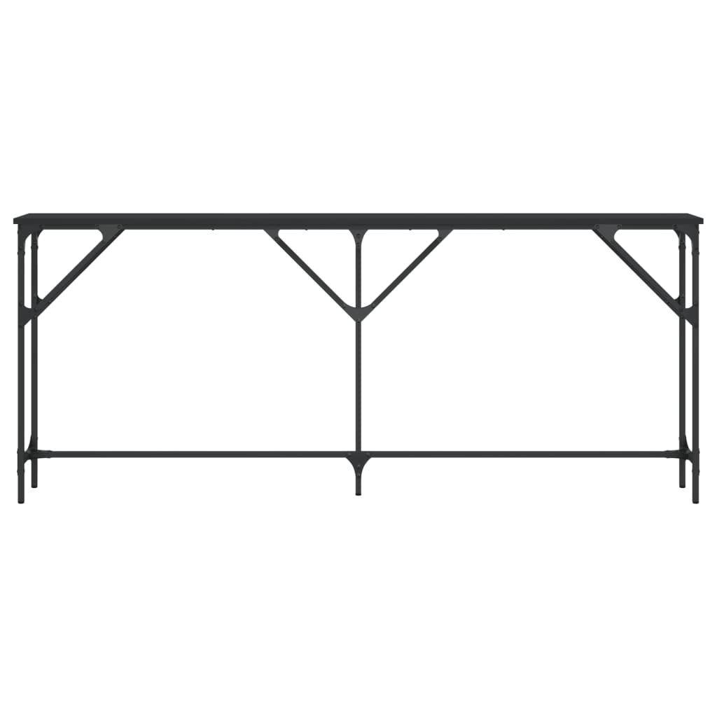 Mesa Consola Madera De Ingeniería Negro 180x23x75 Cm_2