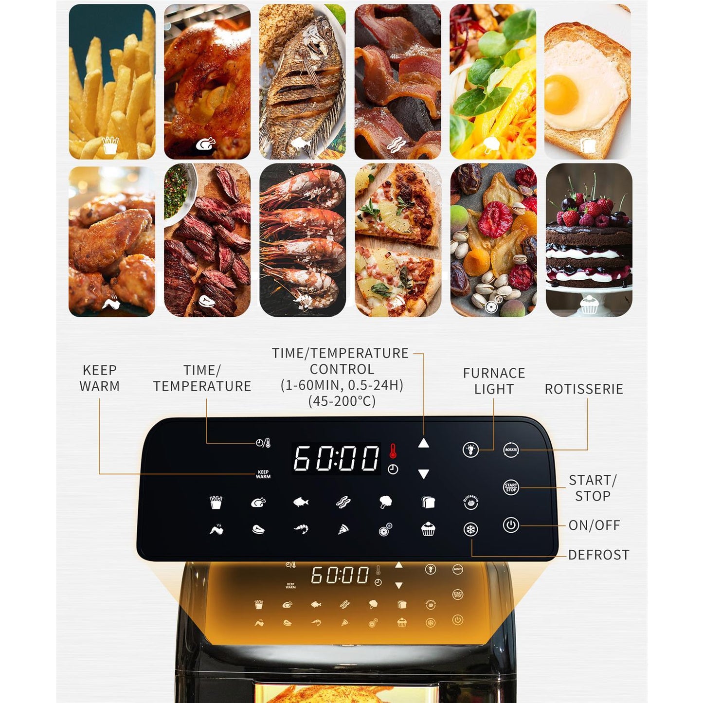 Fritadeira pneumática multifunções Aigostar Master 10L