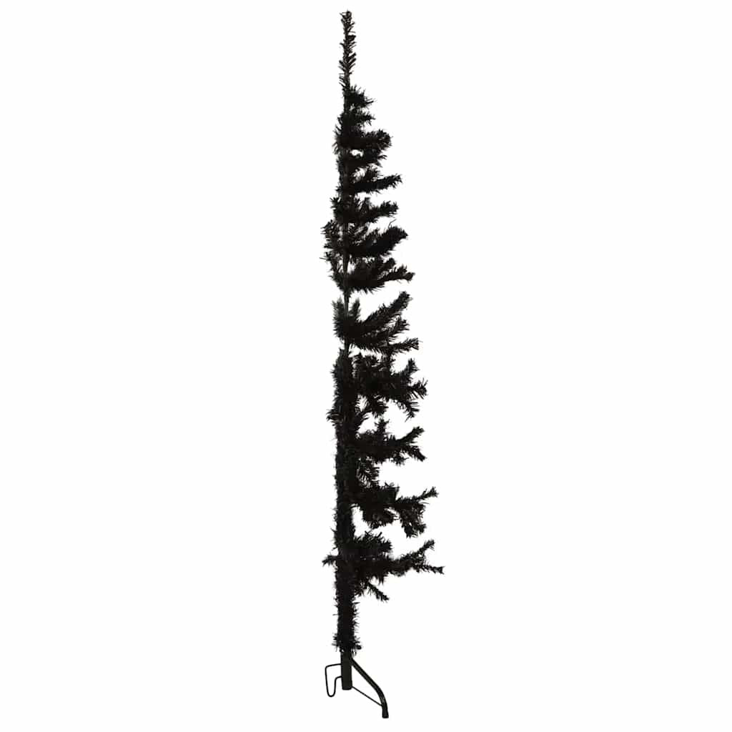 Vidaxl Medio Árbol De Navidad Artificial Con Soporte Negro 150 Cm_3