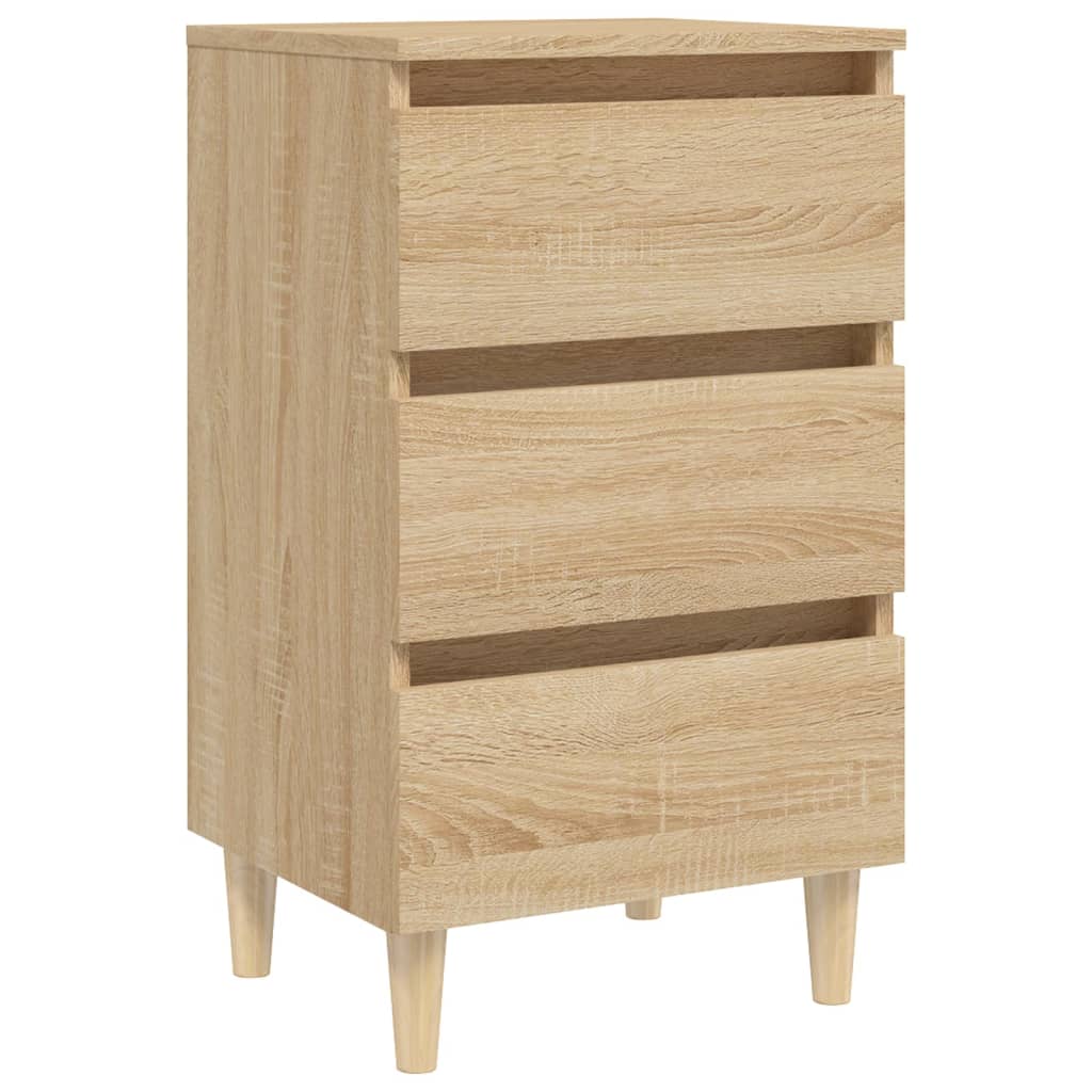 Mesitas De Noche 2 Uds Patas De Madera Roble Sonoma 40x35x69 Cm_3