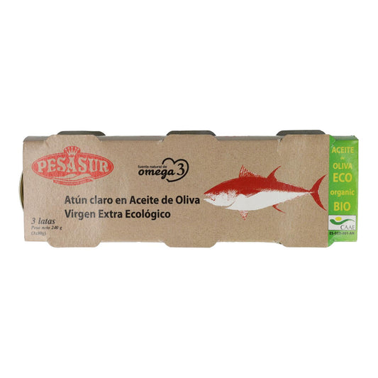 Atum em lata com azeite virgem extra biológico Pesasur 3 x 80g