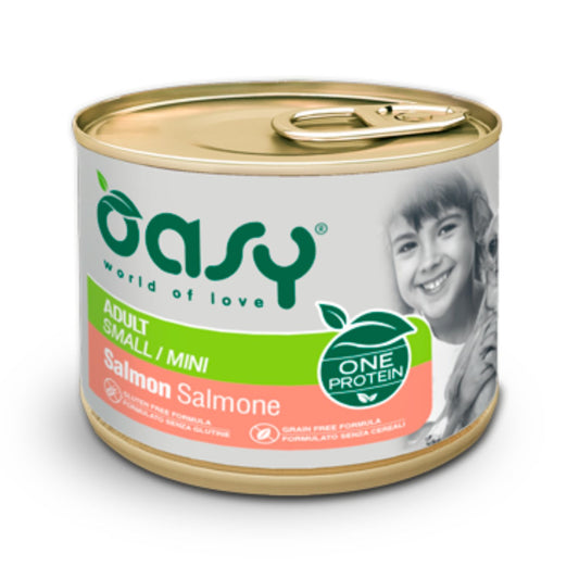 24 Latas Comida Oasy Para Perro Adulto Xs/s De Salmon (24x200g)_0