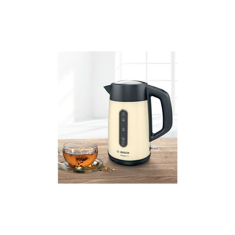 Hervidor De Agua Bosch Twk 4p437 1.7 L 2400 W Beige, Black_1