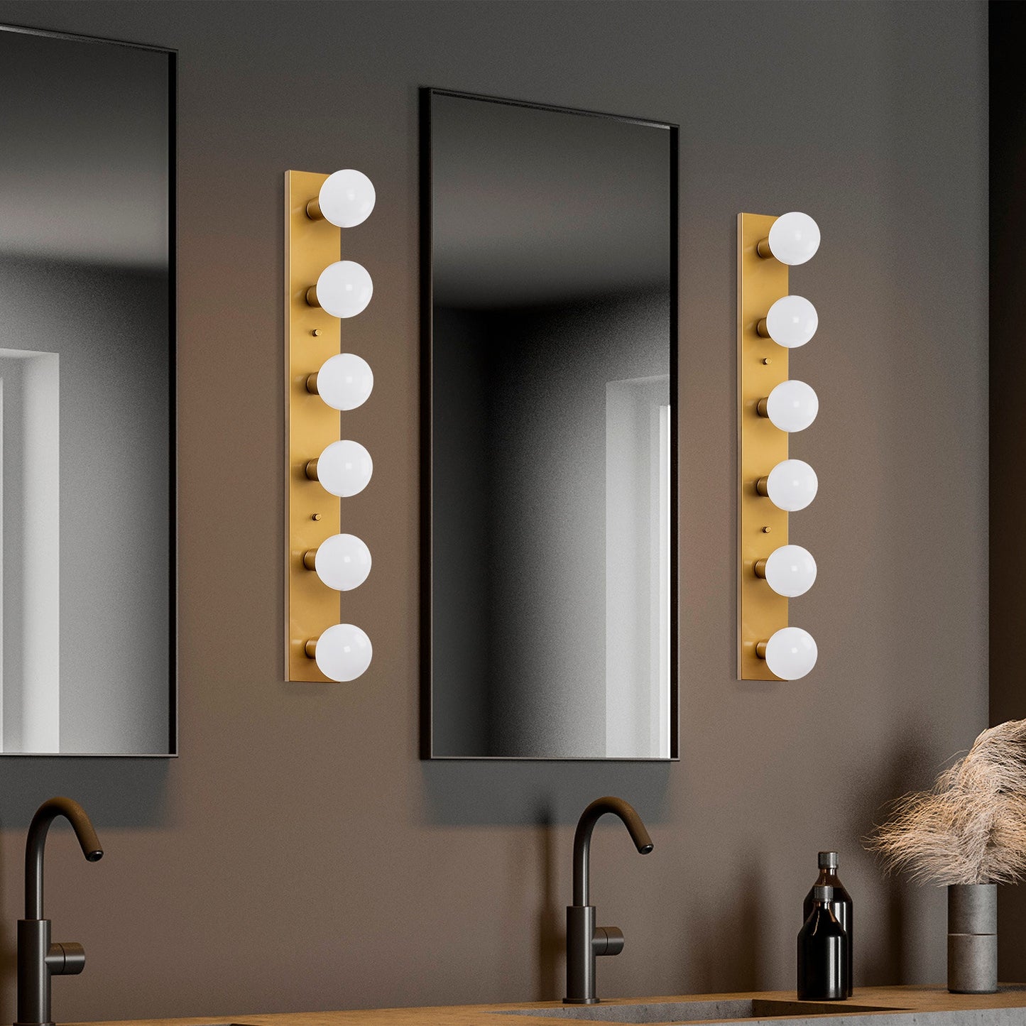 Aplique De Pared, Metal , Oro, 10x10x91, Casquillo 6 X E27 Max 40 W_4