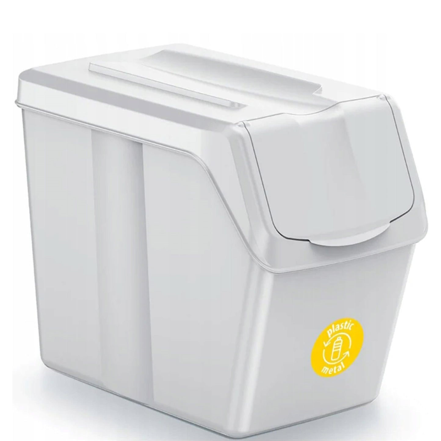 Set De 4 Cubos De Basura Keden Sortibox Para Reciclado, Blanco Roto, Volumen 4x20l_1