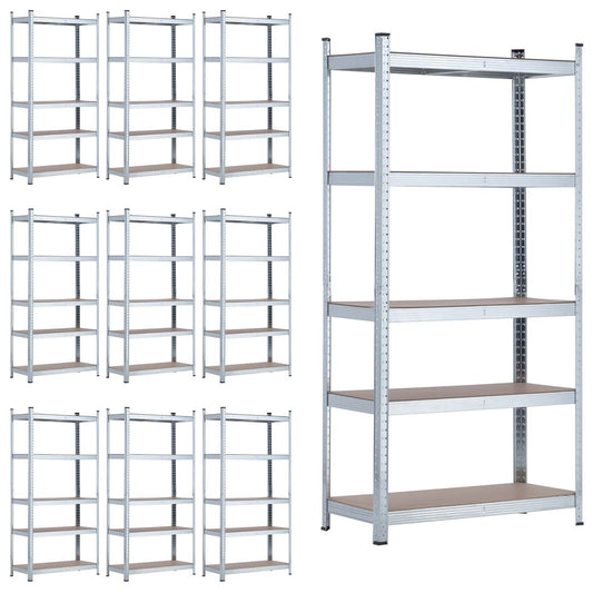 Megapack 10 Estanterías Modulares Galvanizadas Con 5 Baldas 180x90x40cm_0