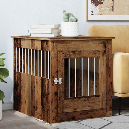 Jaula Para Perros Madera Ingeniería Madera Vieja 64,5x80x71 Cm_2