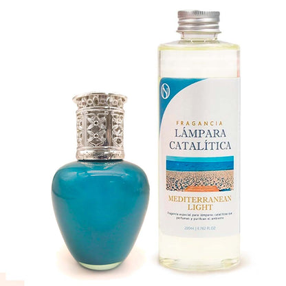Lámpara Catalítica Aqua Marina + Fragancia Aroma Mediterranean Light 500ml - Elimina Olores Y Mejora La Calidad Del Aire_0