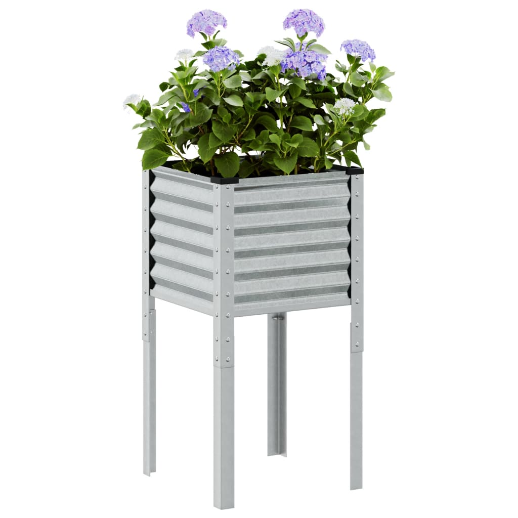 Jardinera De Jardín 45x45x88 Cm De Acero Galvanizado_1