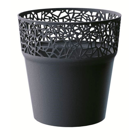 Maceta De Plastico Tree En Color Antracita 17,5 (largo) X 17,5 (ancho) X 17,9 (alto) Cm_0