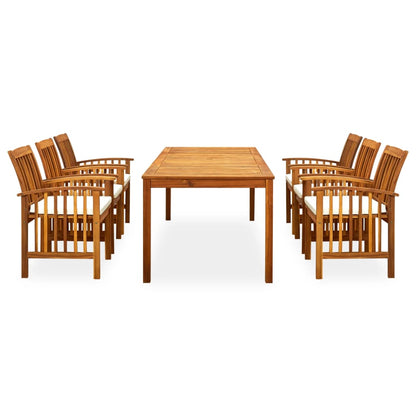 Set Comedor De Jardín 7 Pzas Y Cojines Madera Maciza De Acacia / Vetonek_4