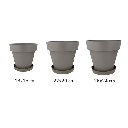 Pacote de pote com pires Taupe Tes 18 x 15 cm