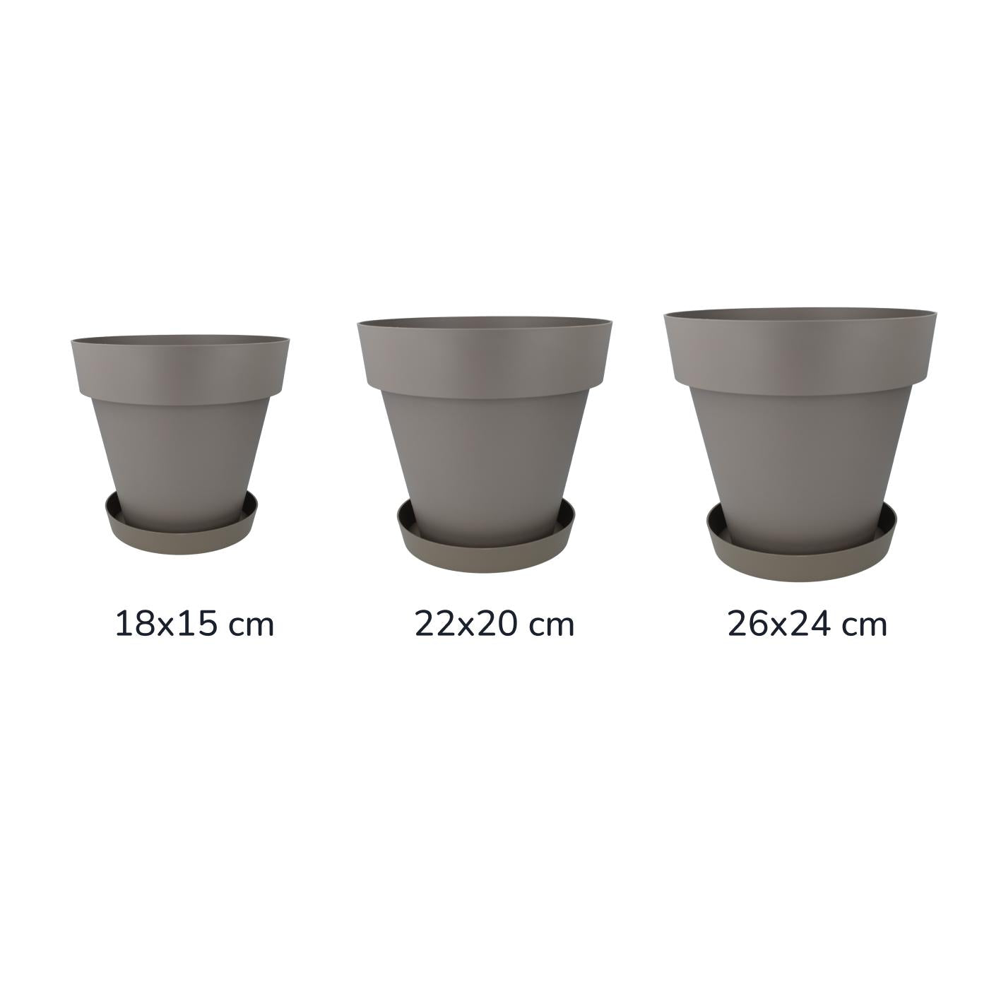 Pacote de pote com pires Taupe Tes 26 x 24 cm