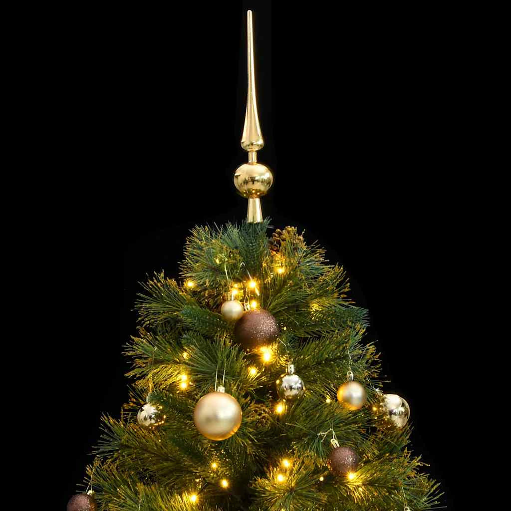 Vidaxl Árbol Navidad Artificial Con Bisagras 150 Led Y Bolas 120 Cm_1