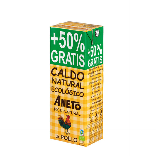 Caldo de Galinha Natural Aneto Biológico 1L + 500 ml GRÁTIS