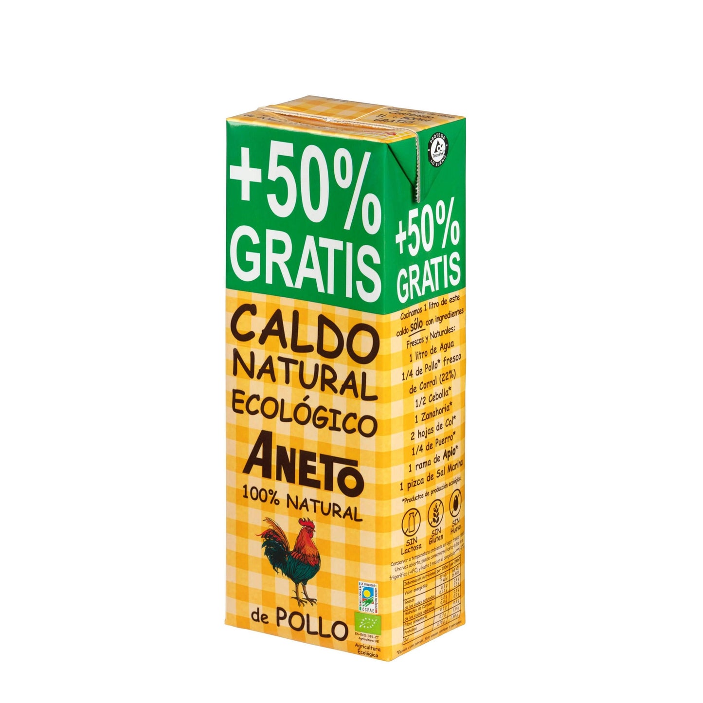 Caldo de Galinha Natural Aneto Biológico 1L + 500 ml GRÁTIS