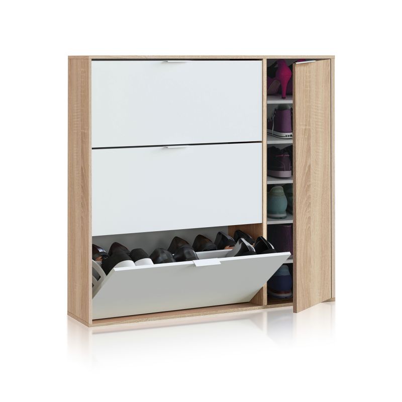 Zapatero Eris 4 Puertas Melamina, Blanco Artik, 106 X 115 X 22_1