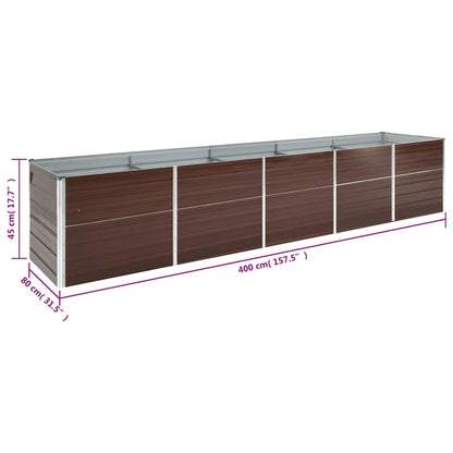 Arriate De Acero Galvanizado Marrón 400x80x45 Cm_5