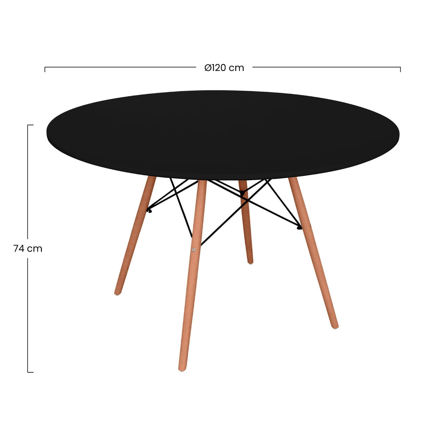 Mesa Redonda De Comedor Estilo Nórdico 74x120cm Thinia Home_4
