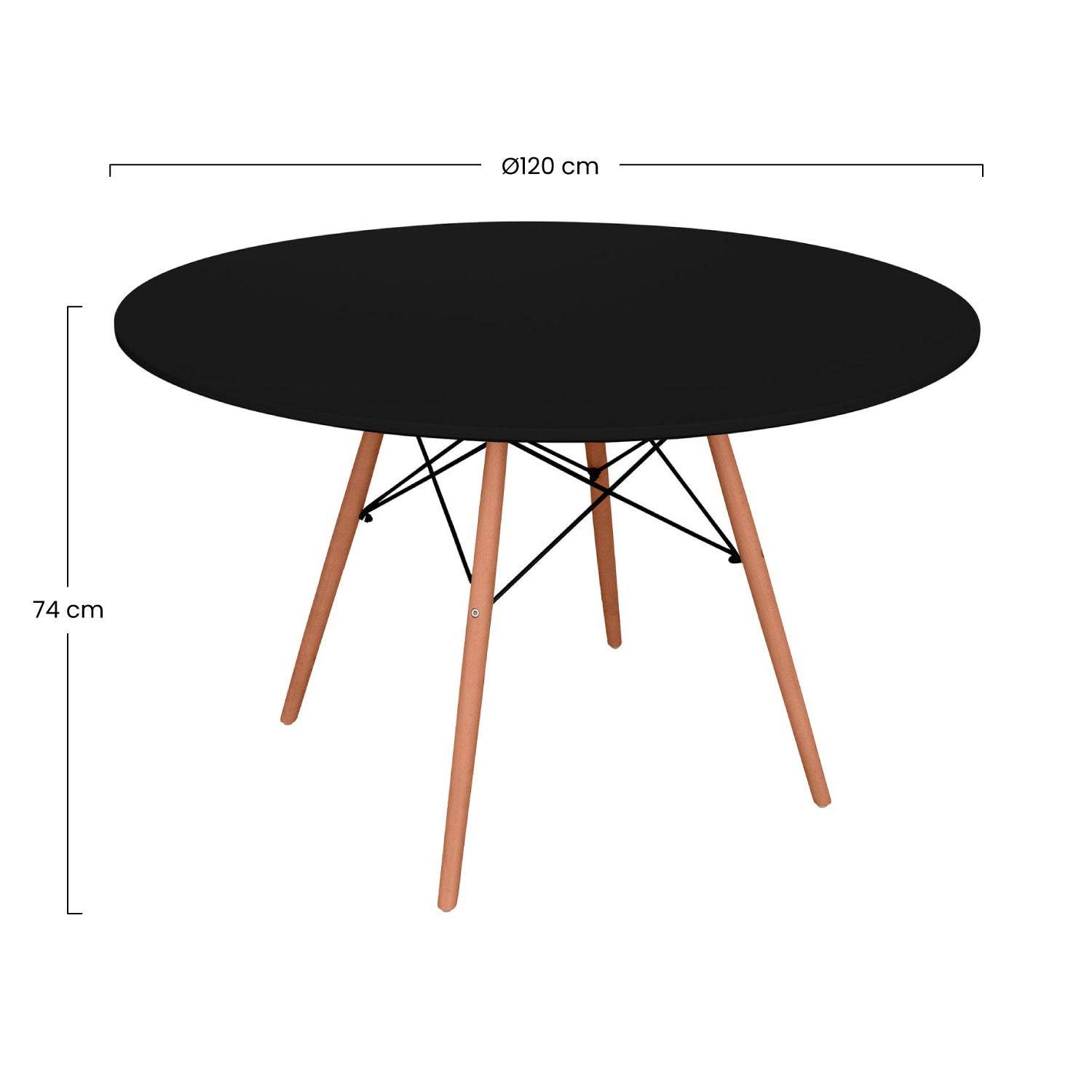 Mesa Redonda De Comedor Estilo Nórdico 74x120cm Thinia Home_4