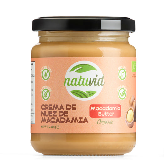 Crema de Nuez de Macadamia BIO Natuvid | 230gr | Sin Gluten, Sin Lactosa | 100% Natural y Vegana| NON-GMO_0