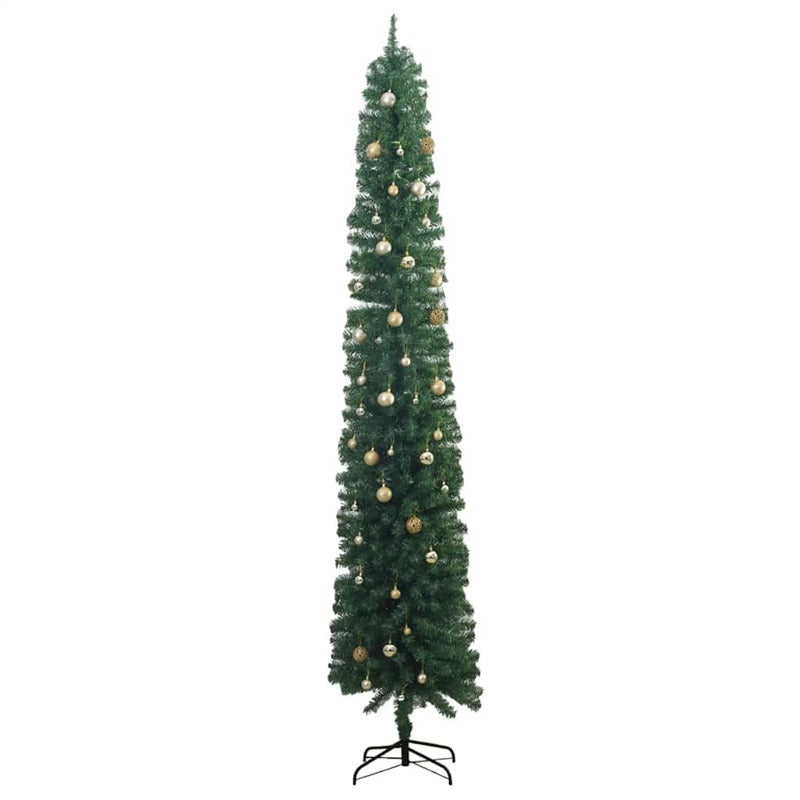 Vidaxl Árbol De Navidad Estrecho Con 300 Led Y Bolas 270 Cm_3