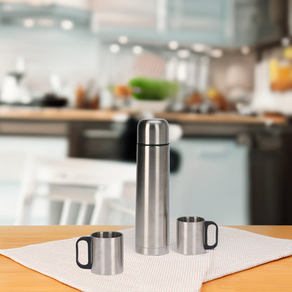 Well Home Termo De Acero Inoxidable 1l Modelo Bullet - Incluye 2 Tazas De 180ml_3