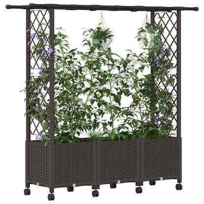 Cama Elevada Con Trellis Y Techo Marrón 162,5 X 40 X 142 Cm Pp_2