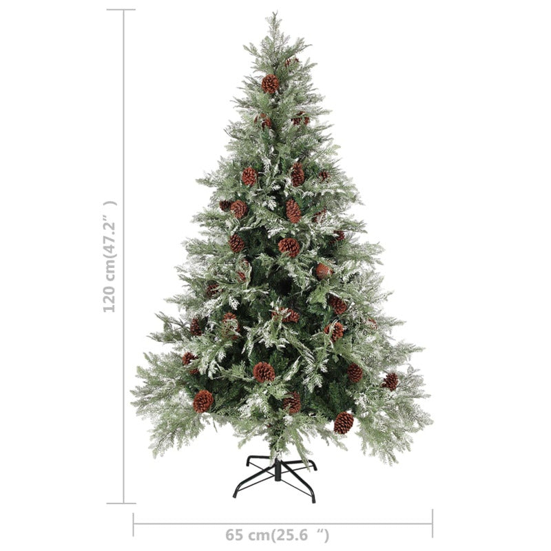 Vidaxl Árbol De Navidad Con Luces Y Piñas Pvc Pe Verde 120 Cm_2