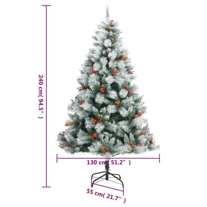 Vidaxl Árbol De Navidad Artificial Con Bisagras 300 Led Y Bolas 240 Cm_2