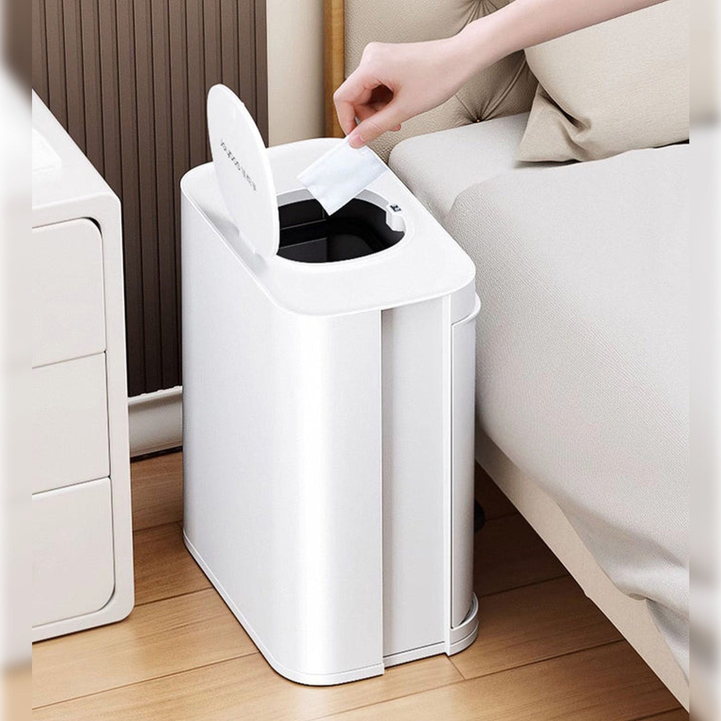 Cubo De Basura De 15,9l Con Tapa Y Pedal De Manos Libres Joybos_3