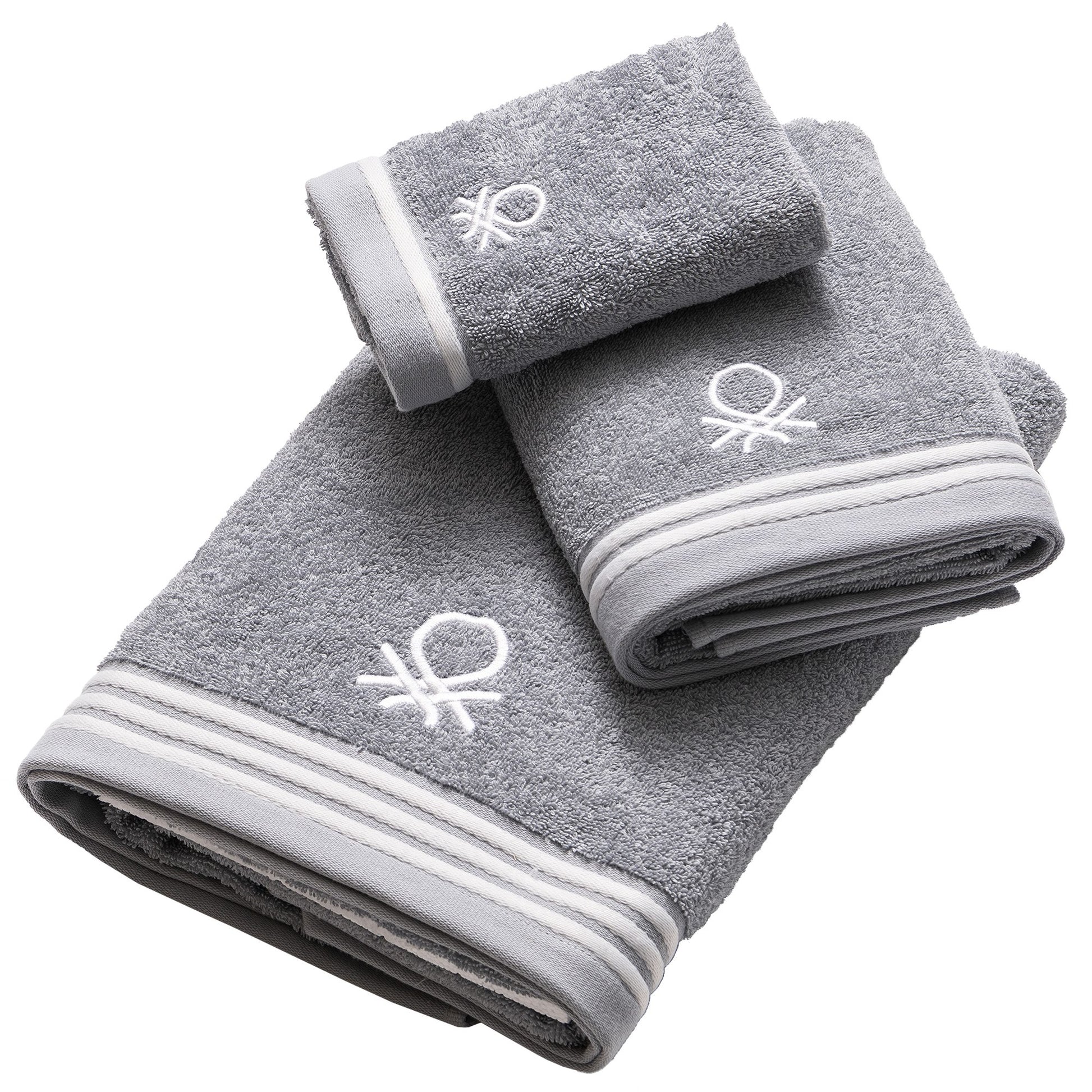 Set 3pc Toalla De Baño (1pc 30x50cm + 1pc 50x90cm + 1pc 70x140cm) 450gsm 100% Algodón Gris Tevere