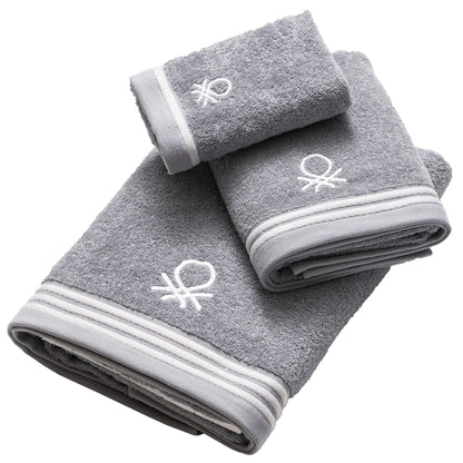 Set 3pc Toalla De Baño (1pc 30x50cm + 1pc 50x90cm + 1pc 70x140cm) 450gsm 100% Algodón Gris Tevere