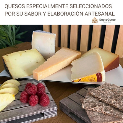 Quesoqueso® Caja De Quesos Gourmet Regalo | 5 Cuñas Queso Parmesano, Payoyo, Idiazabal, Andaluz Y Con Miel Y Oregano_3
