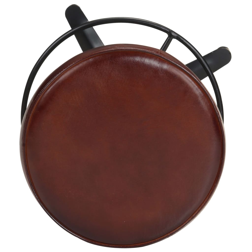 Taburetes De Barra De Cocina 2 Unidades Cuero Auténtico 76 Cm_2