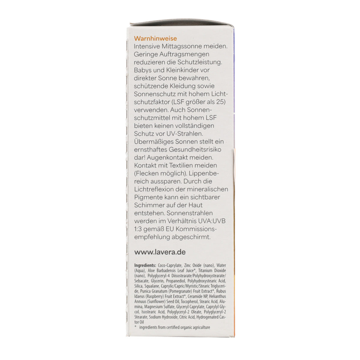 Fluido Solar Facial FPS 50 Lavera 40 ml