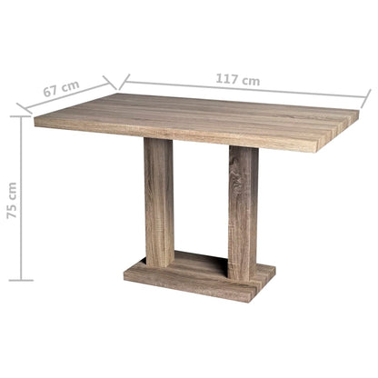 Mesa De Salón Comedor Rectangular De Mdf Apariencia De Roble_4